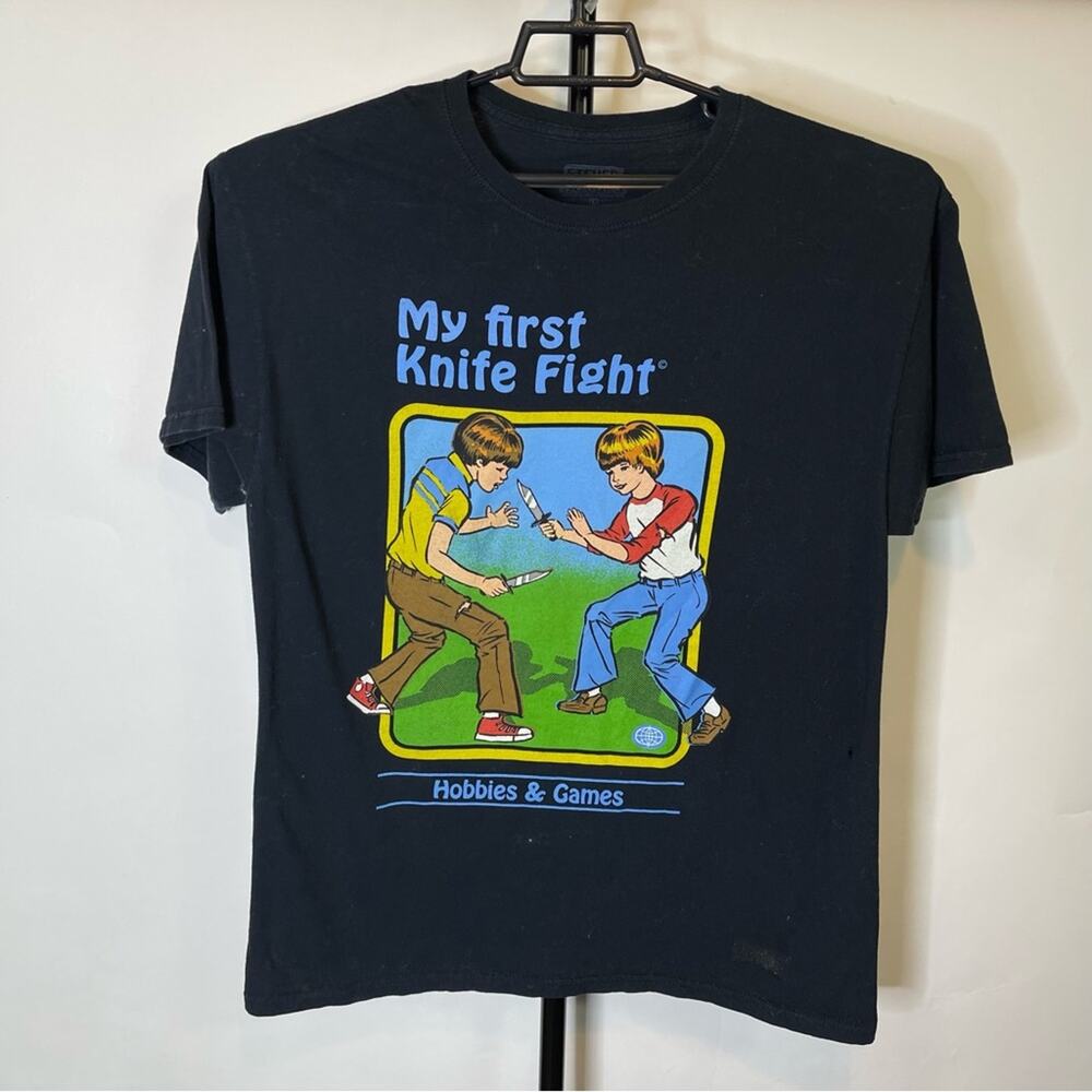 Steven Rhodes My First Knife Fight Horror Shirt Size Large Men’s